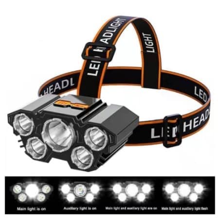 Freefall Safety 5LED Headlight Flashlight 