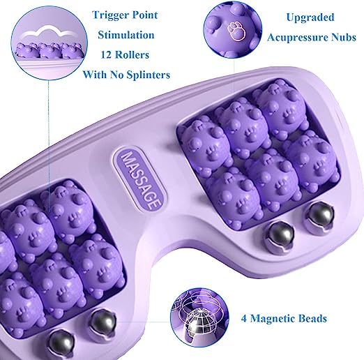 Foot Massager Roller ,Plantar Fasciitis Relief Heel/Arch/Muscle Aches/Foot Pain/Stress Relief And Deep Relaxation - Relaxation Gifts For Women,Men - Shiatsu Acupuncture Massage(G)