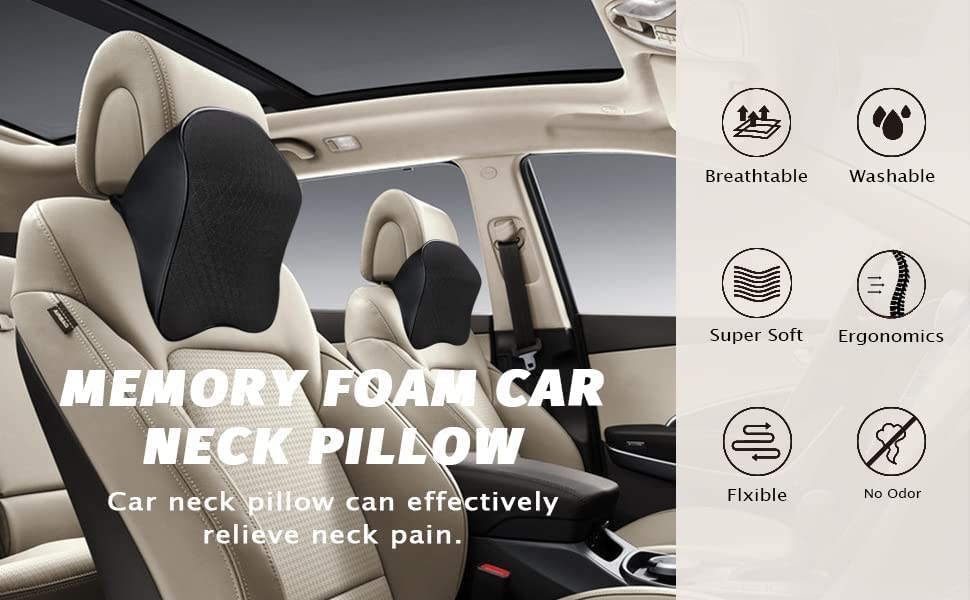 Memory Foam Car Neck Pillow Ergonomic Neck Support Pillow