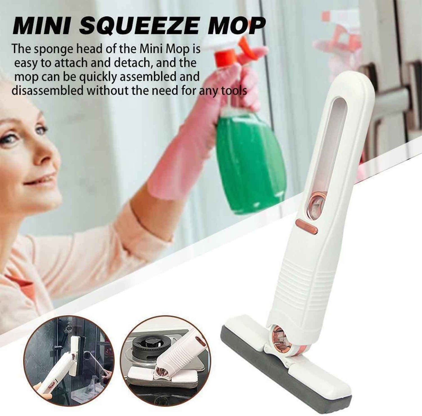 Portable Self-Squeeze Mini Mop for Cleaning