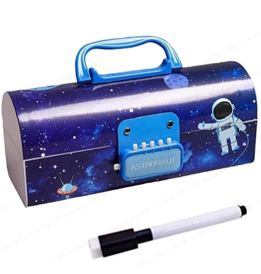 Suitcase style astronaut pencil box