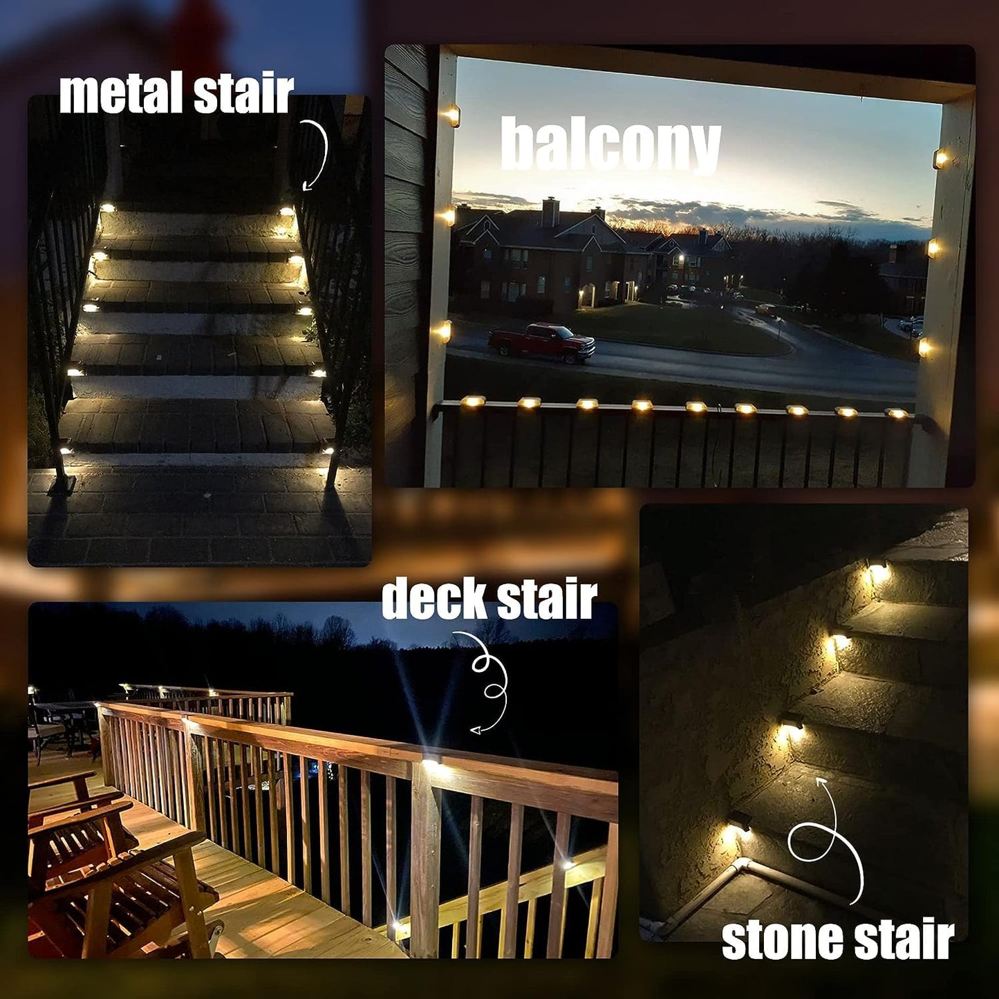  LED Solar Lights for Outdoor Stairs, Step Light