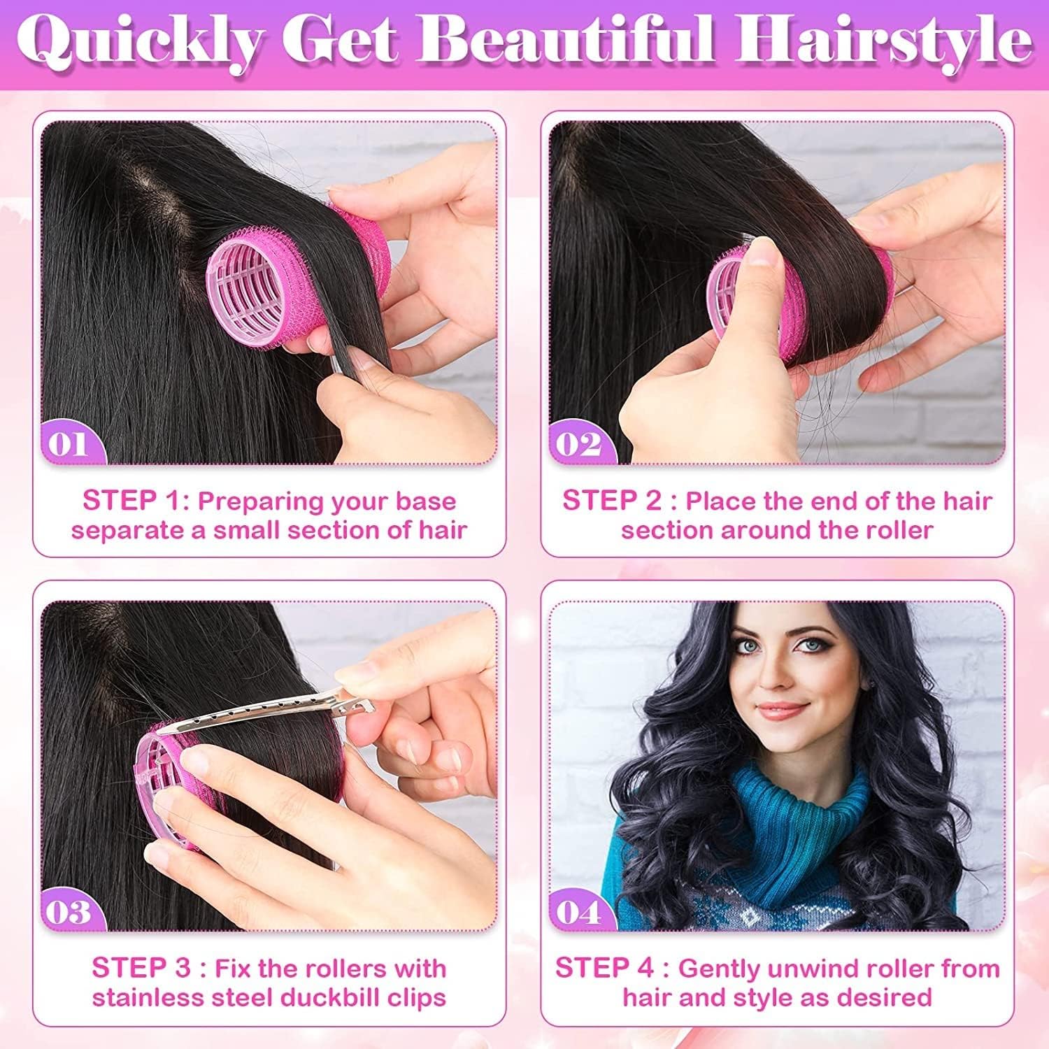 multicolored Hair Curler Rollers for Women