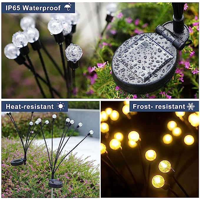 Solar Powered Firefly Lights Waterproof